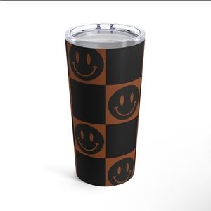 Brown Black Checkered 20 oz Tumbler - Lid, Stainless Steel, Insulated Tumbler